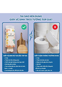 Thùng 4 gói khăn giấy, khăn giấy treo tường dạng rút đáy, khăn giấy cao cấp