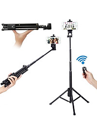Gậy Chụp Hình Tripod 3 Chân Đa Năng 1688 Có Remote Bluetooth - Gậy Tự Sướng Kiêm Chân Đế Kẹp Điện Thoại, Máy Ảnh