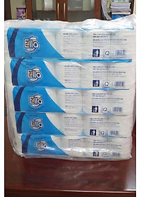 LỐC 5 DÂY GIẤY VỆ SINH ELLA 10 CUỘN 3 LỚP KHÔNG LÕI (XANH)