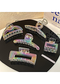 Kẹp Tóc Trong Suốt Màu Gradient Hình Cá Mập Phong Cách Hàn Quốc Cho Nữ
