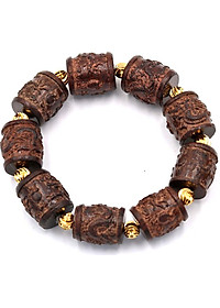 Vòng tay chuỗi hạt trụ rồng gỗ đàn hương TRNCS6