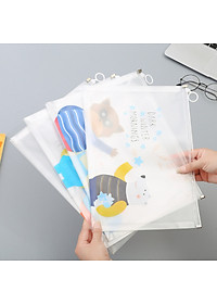 Túi zip A4 đựng file cho học sinh sinh viên nv văn phòng họa tiết dễ thương