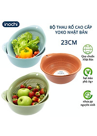 {Nhiều Cỡ } Bộ Thau Rổ Nhựa Cao Cấp Yoko Inochi Nhật Bản - Kháng khuẩn khử mùi đảm bảo an toàn vệ sinh thực phẩm - Chính Hãng ( Tặng kèm khăn lau pakasa)