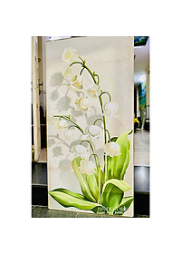 (ẢNH THẬT) Tranh treo tường hoa linh lan trắng bo viền vàng kèm đinh treo