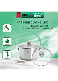 Bộ 4 Nồi Nắp Kiếng 3 Đáy FIVESTAR FS08CG  - Hàng Chính Hãng
