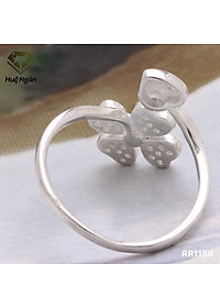 Nhẫn bạc Ý 925 Huệ Ngân - Cỏ bốn lá may mắn RR1158