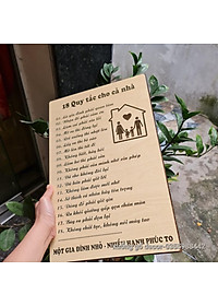 Bảng Gỗ Quy Tắc Gia Đình, Tranh Treo Tường Gia đình, Những Quy Tắc Để Con Có Cuộc Sống Hạnh Phúc