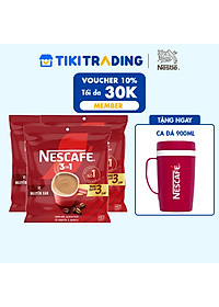 [Tặng Ấm giữ nhiệt có quai (Tết 26) NESCAFE 1L ] Combo 3 Bịch NESCAFE 3IN1 Công thức cải tiến - VỊ NGUYÊN BẢN Bịch 46 gói