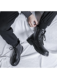 [Da Xịn Không Nhăn] Giày Martin Boot Nam Cổ Cao Collection của Anh (đế cao 7cm.)