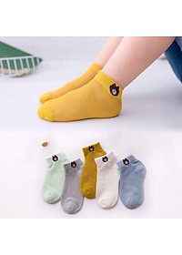 Sét 5 đôi tất lưới hình gấu cho bé