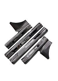 Ốp bậc cửa dành cho Kia Seltos 2020-2021 CACBON , Full bậc Trong Ngoài