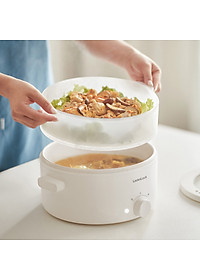 Nồi điện đa năng Locknlock Electric Multipot EJP134IVY - Tay cầm cách nhiệt - Nắp trong suốt - Chống dính - Đường kính 27cm - Dung tích 5L - 220V, 50Hz, 1350W - Hàng chính hãng