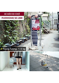 Xe đẩy hàng đi chợ  siêu thị gấp gọn đa năng có giỏ FUJIHOME SC-250