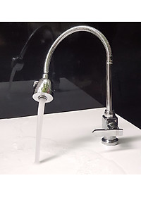 Vòi rửa chén lạnh cần lò xo Đồng mạ Chrome Eurolife EL-RC01 (Trắng bạc)