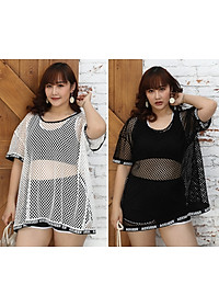 Đồ Bơi Nữ Hai Mảnh Bigsize Kèm Áo Lưới AT198 MayHomes Cho Cân Nặng 67Kg-85Kg