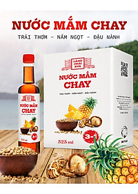 Đặc Sản Phan Thiết - Nước Mắm Chay 3 Trong 1 Làng Chài Xưa (01 Chai) 525Ml Trái Thơm Nấm Ngọt Đậu Nành 300 Năm Truyền Thống