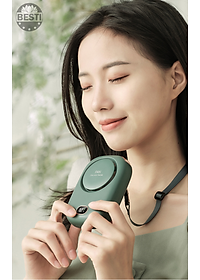 Quạt Mini Tích Điện Đeo Cổ Thời Trang Besti Y01,  3 Tốc Độ Gió Siêu Mát, Chạy Siêu Êm, Dung Lượng Pin 2000mAh, Phù Hợp Khi Chạy Bộ, Đi Du Lịch , Văn Phòng, Đi Chơi- Hàng Chính Hãng