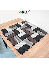 Vỉ Nhựa Lót Sàn Cao Cấp Thương Hiệu ANKAN Bốn Màu Đan Xen, Vỉ Gỗ Nhựa Ngoài Trời, Vỉ Nhựa Lót Sàn Ban Công, Lót Sàn Nhà, Trang Trí Sân Vườn, Lót Sàn Nhà Tắm, Trang Trí Hồ Bơi, Tiệm Spa, (1 vỉ)