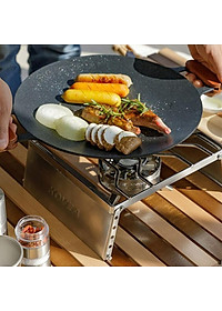 Chảo Đá Nướng Thịt Kiểu Hàn Quốc, Vỉ Nướng BBQ Chống Dính Không Cần Dầu Size 34cm Hàng Chính Hãng MINIIN