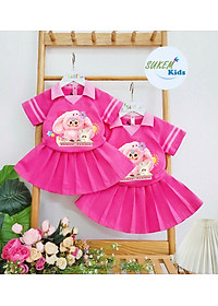 Đồ bộ bé gái, Bộ quần giả váy cho bé gái BABY THREE phong cách thể thao từ 20-40kg chất cotton mềm mịn mát