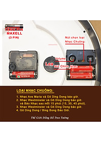 Đồng hồ NHẠC CHUÔNG BÁO GIỜ WESTMINSTER – Báo Nhạc 15 phút – Nghỉ Đêm – Máy Kim Trôi EASTAR Nhật – Mặt Tròn Số Nổi 3D - Tặng Pin Maxell - Bảo Hành 1 Năm