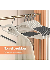 SET 10 Móc treo quần áo chống trượt xoay 360 đa năng chất nhựa cao cấp bền bỉ chịu được vật nặng