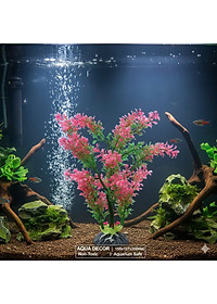 Cây Nhựa Trang Trí Bể Cá Thủy Sinh Lớn Tím Hồng Cao 20cm (Mã PK01)