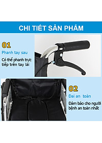 Xe lăn đa năng có bô vệ sinh, có thắng NIKITA S213-5 dành cho người khuyết tật, bệnh nhân, người già 2024