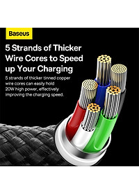 Cáp Sạc Nhanh Cho iPhone 14 Series Baseus Glimmer Series Fast Charging Data Cable Type-C to iP 20W Hàng Chính Hãng
