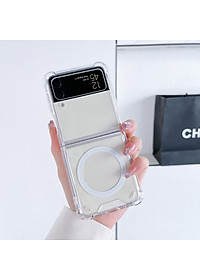 Ốp Lưng Trong Suốt Hỗ Trợ Sạc Từ Tính Dành Cho Samsung Galaxy Z Fold 5 / Z Flip 5, Chống Ố Vàng - Hàng Nhập Khẩu