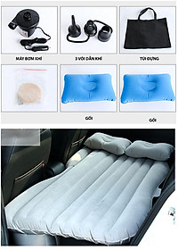 Giường hơi, Nệm hơi ô tô cao cấp phủ vải nhung thích hợp cho các chuyến dã ngoại và nghỉ ngơi trên xe hơi