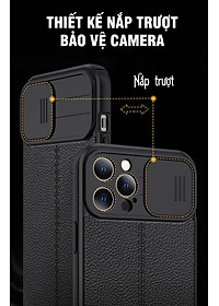 Ốp lưng kéo nắp kiểu mới dành cho iPhone 11 / 12 / 13 / 14 / 11 Pro / 12 Pro / 13 Pro / 14 Pro / 11 Pro Max / 12 Pro Max / 13 Pro Max / 14 Pro Max / 12 Mini / 13 Mini / 14 Plus - Hàng chính hãng