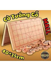 Bộ Cờ Tướng Gỗ + Bàn Cờ Tướng 40*35cm, Cờ Tướng Gỗ Có Bàn Là Hộp Đựng Chính Hãng