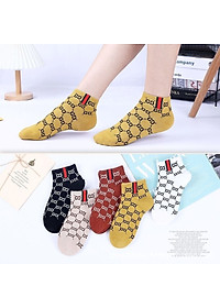 [T12] Sét 5 đôi tất nữ Hàn Quốc Choobe cổ ngắn len gân tăm lười thấp vintage cao cấp thời trang