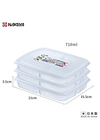 Hộp nhựa bảo quản thực phẩm đa năng và tiện lợi có chia 4 ngăn Nakaya - Hàng nội địa Nhật Bản.