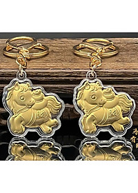 Móc Khóa Ngựa Vàng Mini 3D – Móc Treo Chìa Khóa/ Balo – Thu Hút May Mắn Tài Lộc 2026