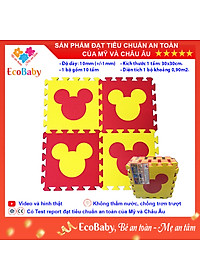 Bộ 10 tấm Thảm xốp cho bé ECOBABY, thảm xốp đạt tiêu chuẩn Mỹ và Châu Âu, độ dày khoảng 1cm, kích thước 1 tấm 30x30cm - Mickey