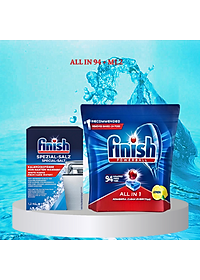 COMBO FINISH: Viên rửa bát All in one 90 viên + Muối 1,2kg
