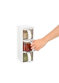 [Gia Dụng Nhật] Bộ hộp gia vị Yoko Nhật Bản - Nhưa Cao Cấp Chắc Chắn Sang Trọng, Gọn Gàng, Kín, Dễ Lau Chùi - Hàng Chính Hãng