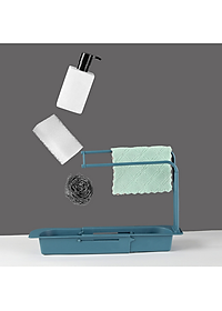 Kệ Nhựa Dài Gấp Gọn Điều Chỉnh Được Kích Thước Phù Hợp Với Bồn Rửa Chén Nhà Bạn , Có Giá Treo Khăn- Chính Hãng GROFA 