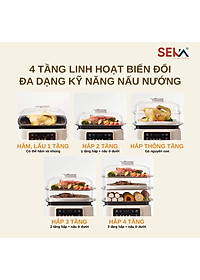 (HOT NEW) Nồi Lẩu Hấp 4 Tầng 24L SEKA SK6620 - 1500W Đa Năng 4 in 1 Hấp, Lẩu, Khử Trùng, Tiệt Trùng - Hàng Chính Hãng Bảo Hành 2 Năm