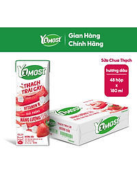 Thùng 48 Hộp Yomost Thạch Trái Cây Hương Dâu (48x180ml)