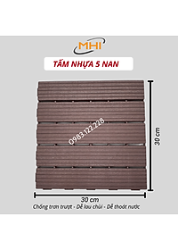 [COMBO 11] Vỉ nhựa lót sàn MHI cao 2 cm, chuyên dụng cho ban công, bể bơi sân vườn PP - kích thước 30 cm x 30 cm x 2 cm