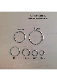 10 cái khoen tròn-flashcard-khoen tài liệu đủ loại kích thước mạ inox không rỉ.