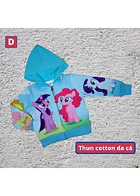 Áo khoác bé gái hình ngựa Pony từ 11-43kg - Áo lạnh nữ - PONY - Thun cotton da cá in 3D cực chất- Hương Nhiên
