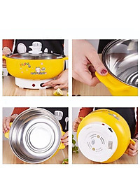 Nồi Lẩu Điện Mini 26cm Bếp Ăn Lẩu Đa Năng Dành Cho Gia Đình Phù Hợp Với 2-3 Người - Hàng Nhập Khẩu