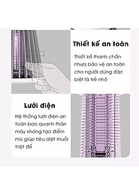Đèn Bắt Muỗi, Máy Diệt Côn Trùng KUNBE, Công Nghệ Điện Quang Thế Hệ Mới, Thiết Kế Hiện Đại, Tích Hợp Pin Sạc, An Toàn, Hiệu Quả Cao