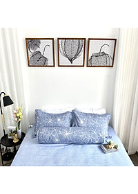 Bộ ga giường  KBedding by Everon KMTP 111 Microtencel Xanh in hoa (4 món)