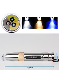 Đèn soi tiền giả, đá, giấy tờ giả, cua gạch, trứng với ánh sáng mạnh, 3 màu tiện dụng, kèm theo bộ sạc USB