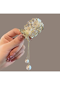 Kẹp tóc đuôi ngựa đính đá sang trọng - Kẹp tóc đuôi ngựa hoa hồng - Kẹp tóc đuôi ngựa ngọc trai